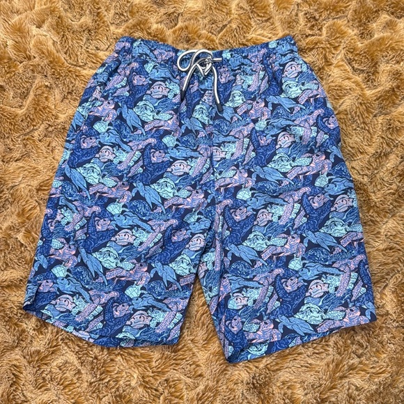 PETER MILLAR SIZE S Blue Patterned Men's Swim Shorts - Picture 1 of 9
